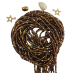 WAIST BEADS IN WARM TONES OF BROWN AND GOLD HAND MADE IN GHANA