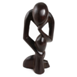 SENEGAL THINKER STATUE: DARK BROWN(7-8") (0.8LBS)