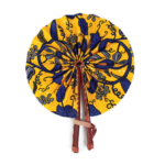 AFRICAN BOTANICAL LEATHER FOLDING FAN (0.19LBS)