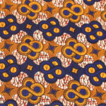 Orange/Blue African Print Fabric 12 Yard