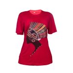 Royal Echo(Red Tee with Side-Profile African Queen in Crown)