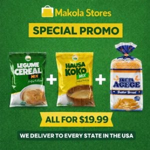 African Breakfast Combo! Agege Bread, Tom Brown, Hausa Koko