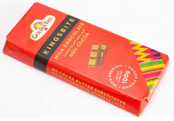 “Mother’s Day Promo” 100g ( Big Size) Golden Tree Milk Chocolate Kingsbite – 40% Ghana Cocoa