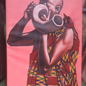 Ghanaian Traditional kente Horn painting
