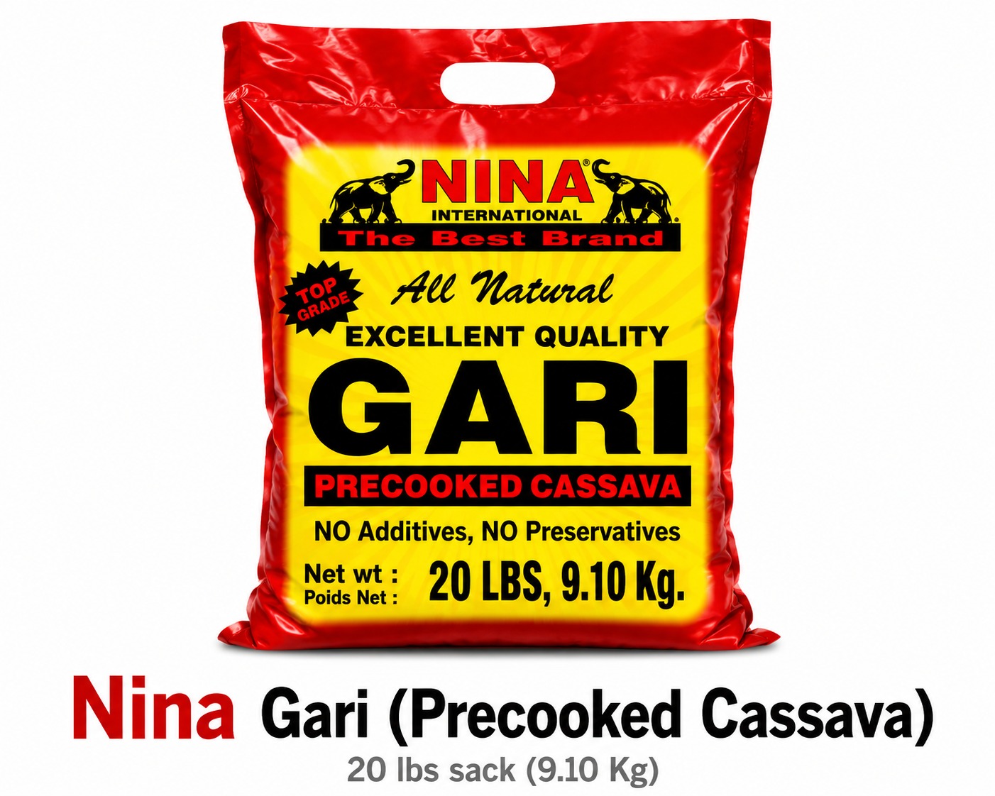 Nina Gari (Precooked Cassava) 20 lbs sack